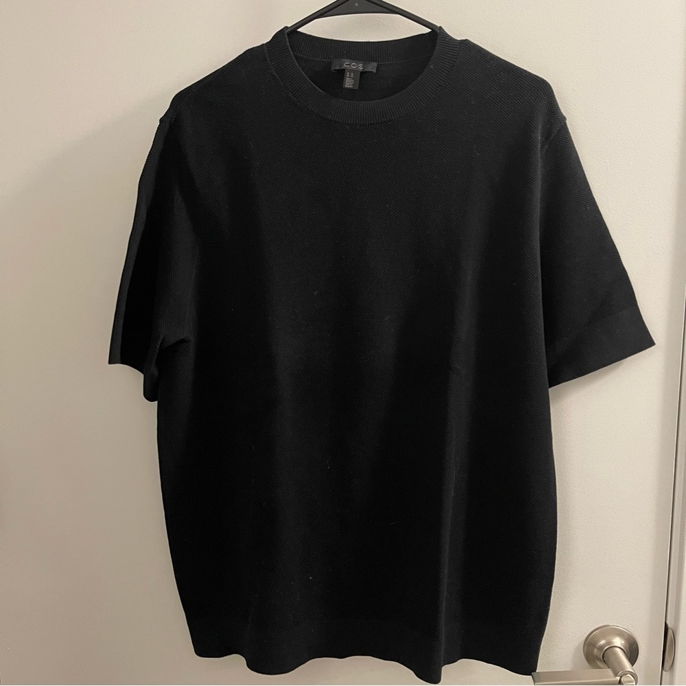 COS Men Black Short Sleeve Sweatshirt